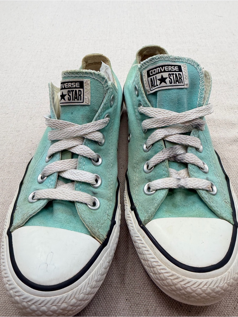 Converse Green and White High Top Sneakers - Picture 3 of 11